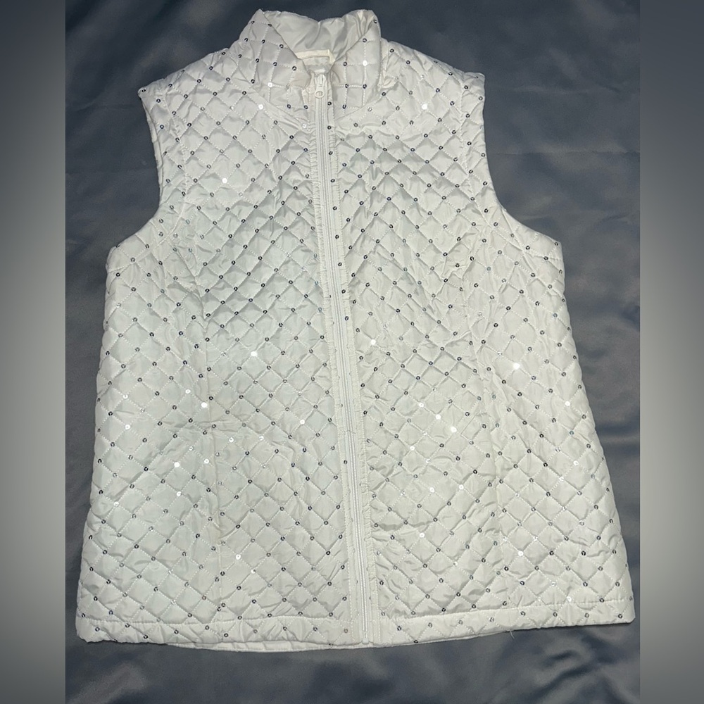 Kim Rogers White sequin Vest